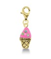 Ice Cream Shaped with 3 Stones Silver Charms CH-29